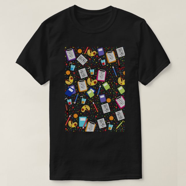 toon School Stationary pattern T-Shirt (Design Front)