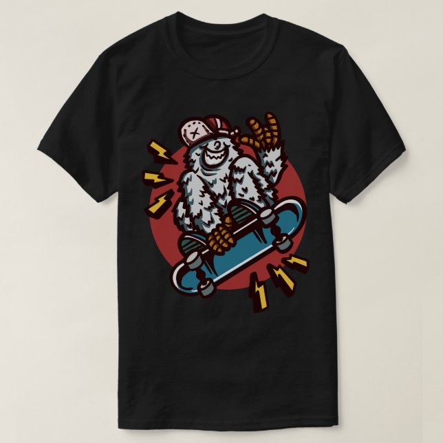 toon Skating Yeti T-Shirt (Design Front)
