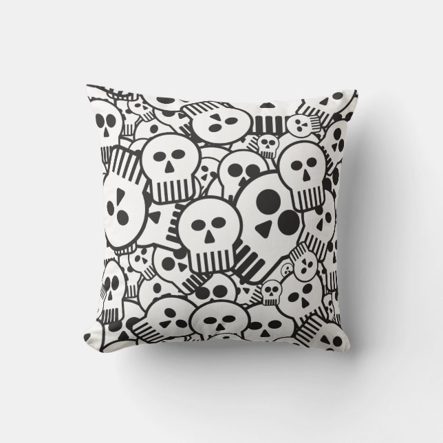 toon skulls throw pillow (Front)