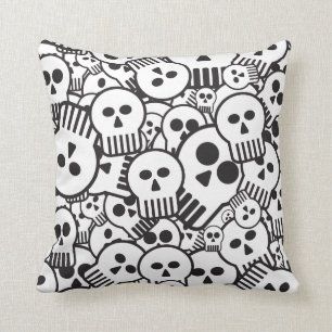 toon skulls throw pillow