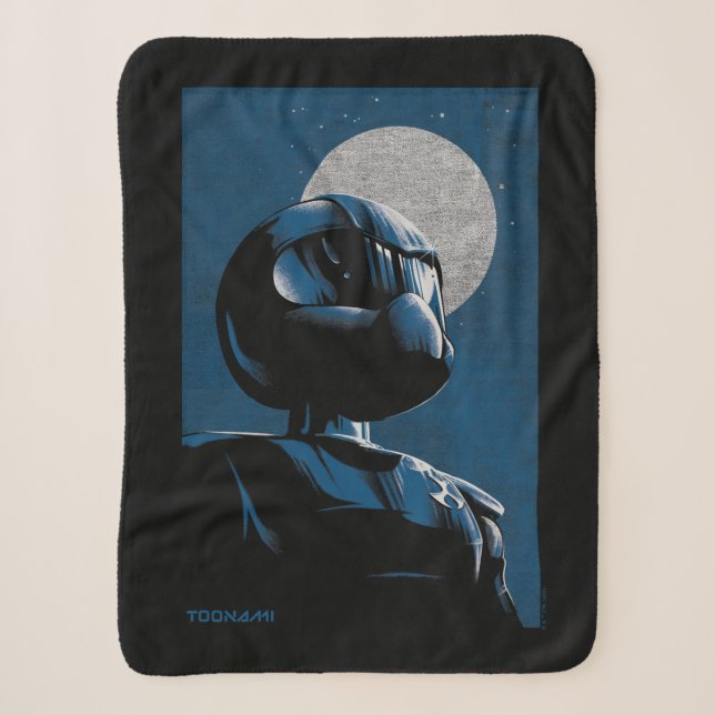 Toonami TOM 5 Moonlight Graphic Sherpa Blanket (Front)
