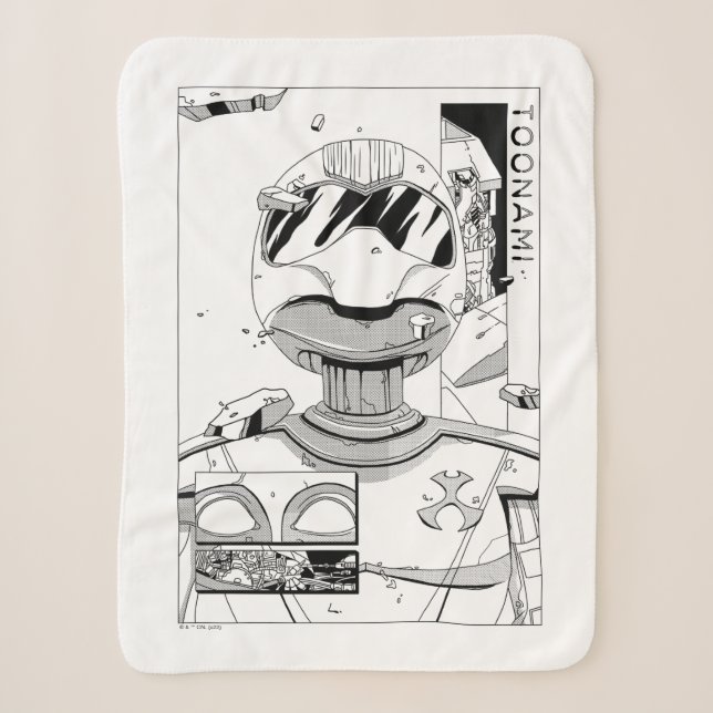 Toonami TOM 5 & SARA Comic Style Bumper Sherpa Blanket (Front)