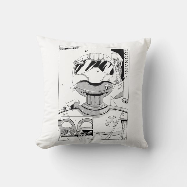 Toonami TOM 5 & SARA Comic Style Bumper Throw Pillow (Front)