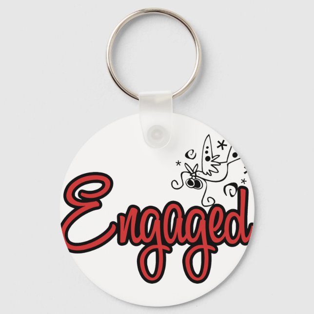 ToonDoveEngagedRed Keychain (Front)
