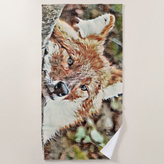 Toony Fox Beach Towel