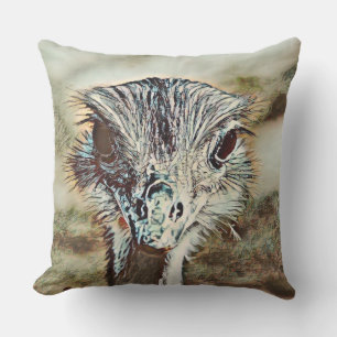 toony ostrich outdoor pillow