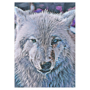 Toony Wolf blue Tablecloth