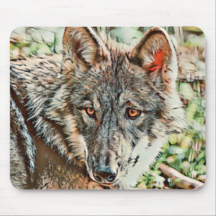 toony wolf mouse pad
