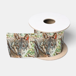 toony wolf satin ribbon