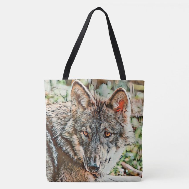 toony wolf tote bag (Front)