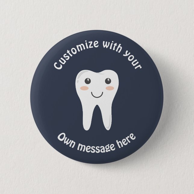 Tooth 2 Inch Round Button (Front)