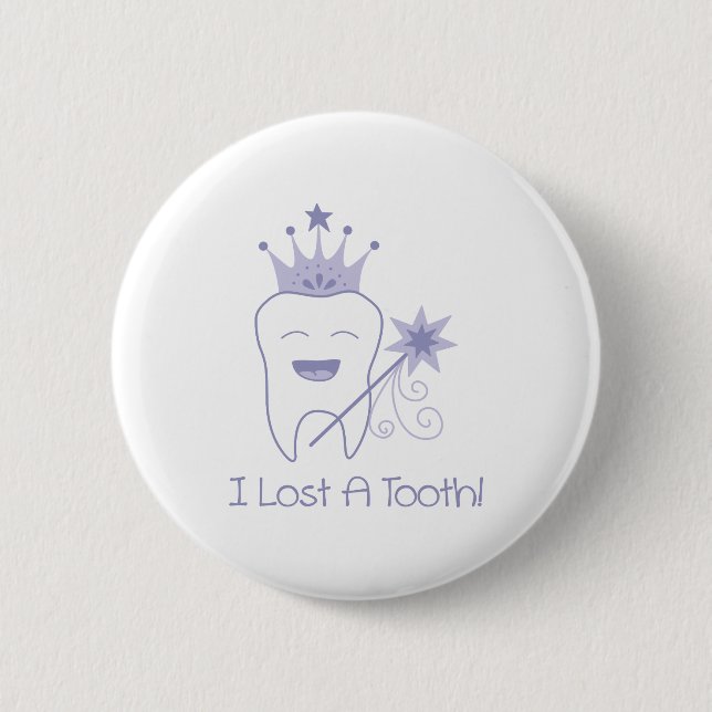 Tooth 2 Inch Round Button (Front)