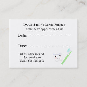 Tooth and Brush Dental Appointment Design Card