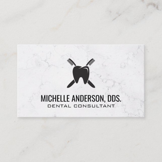 Tooth and Brush Logo Business Card (Front)