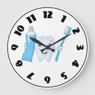 Tooth And Toothbrush Clock