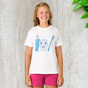 Tooth And Toothbrush Girls T-Shirt