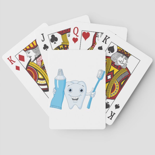 Tooth And Toothbrush Playing Cards (Back)