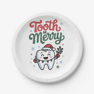 Tooth Be Merry Dental Dentist Christmas Xmas Paper Plate