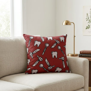 Tooth Be Told   Coussin de sol burgundy