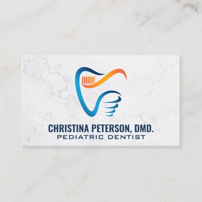 Tooth Brush Dental Logo | Health Care Appointment Card (Front)