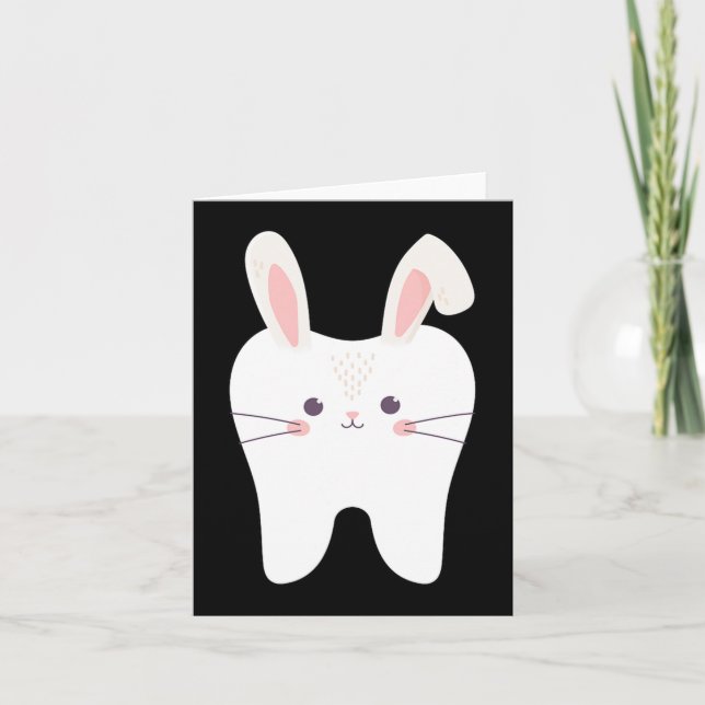 Tooth Bunny Dentist Easter Dental Istant Easter Da Card (Front)