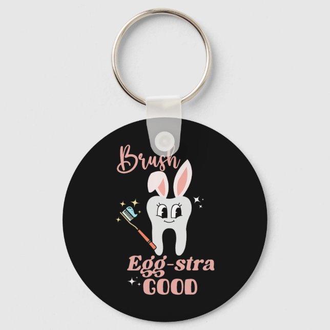 Tooth Bunny Dentist Easter Dental Istant Easter Da Keychain (Front)
