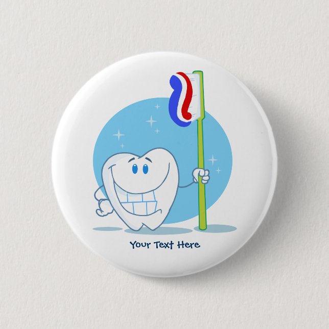 Tooth (customizable) 2 inch round button (Front)