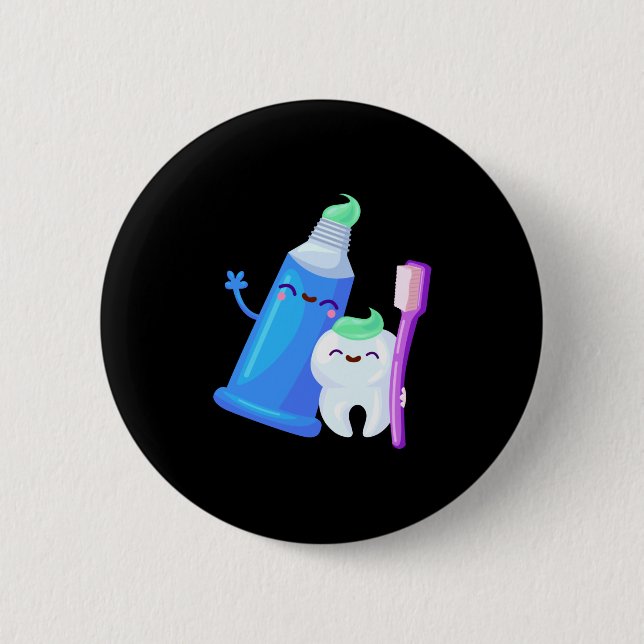Tooth Dentist Cute Teeth Technician Hygienist 2 Inch Round Button (Front)
