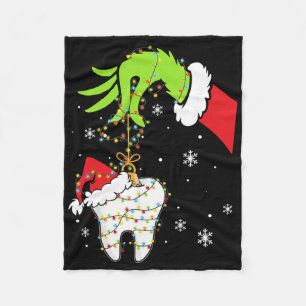 Tooth Dentist Dental Istant Teeth Christmas Xmas L Fleece Blanket