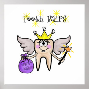 Tooth Fairy Funny Cartoon Poster  Customize It!