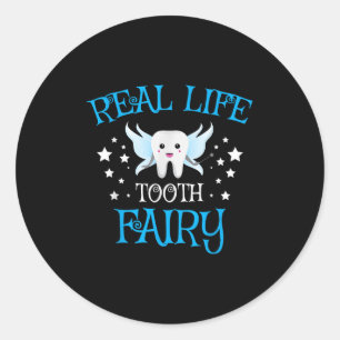 Tooth Fairy Graphic Cute Dental Hygienist Graduati Classic Round Sticker