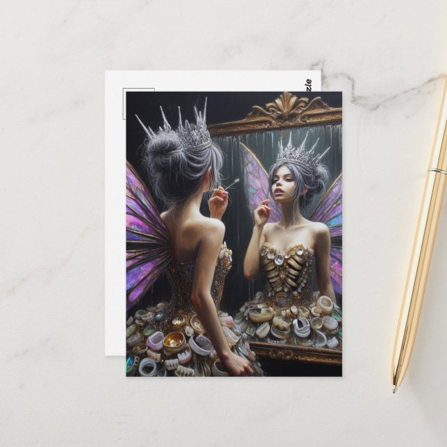 Tooth Fairy in her Dress of Teeth Postcard (Front/Back In Situ)