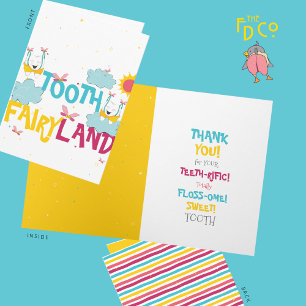 “Tooth Fairy Land” Happy Fun Funny Thank You Card