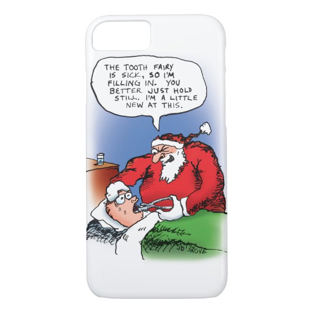Tooth Fairy Santa Funny Christmas Cartoon Case-Mate iPhone Case (Back)