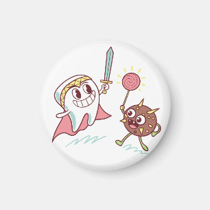 Tooth Hero vs Bacteria Monster Fun Dental Cartoon  Magnet