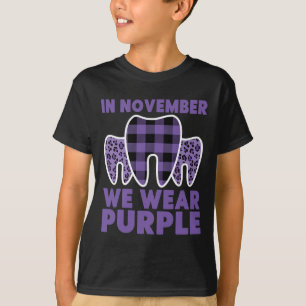 Tooth in November we Wear Purple Alzheimer Awarene T-Shirt