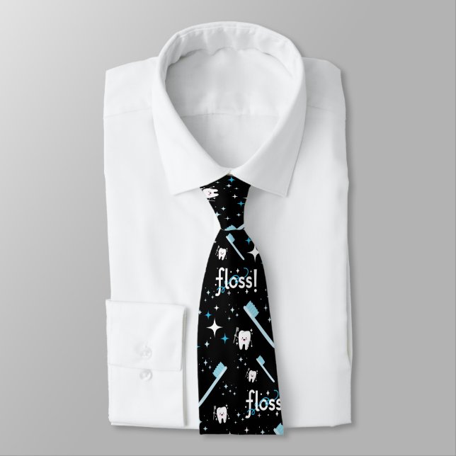 Tooth neck tie for Dentist, Gift for Dentist (Tied)