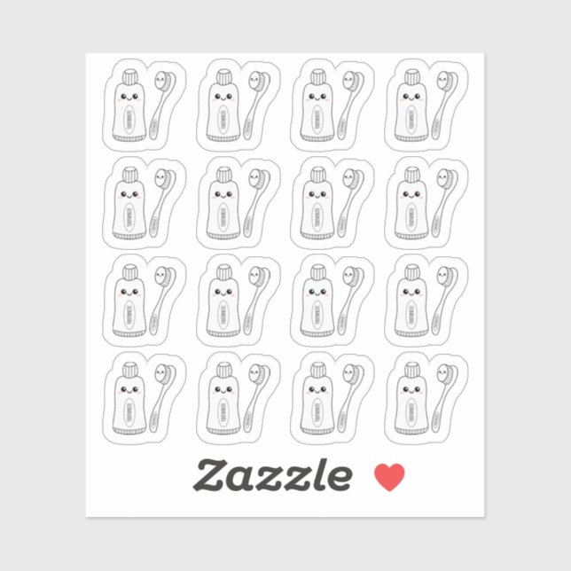 Tooth Paste Brush Dental Care Reminder Planner (Sheet)