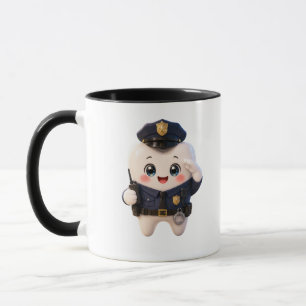 Tooth Police Officer Two-Tone Coffee Mug