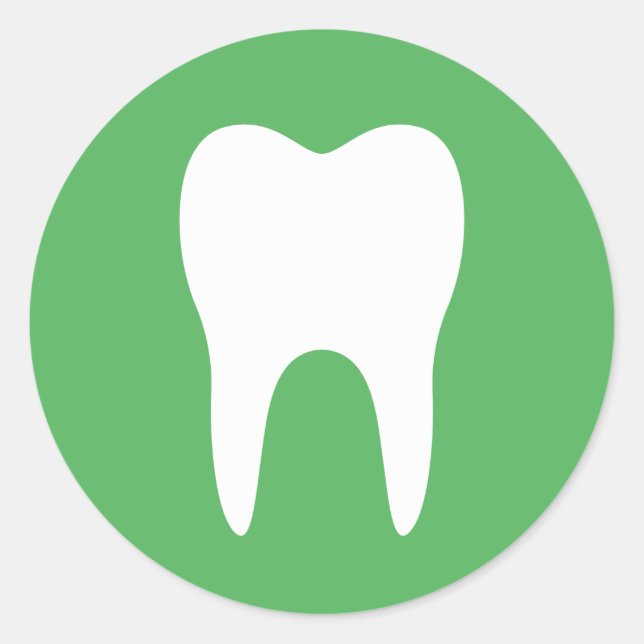 Tooth silhouette green dentist dental sticker (Front)