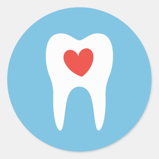 Download Tooth silhouette love heart dentist dental sticker | Zazzle.ca