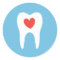 Tooth silhouette love heart dentist dental sticker
