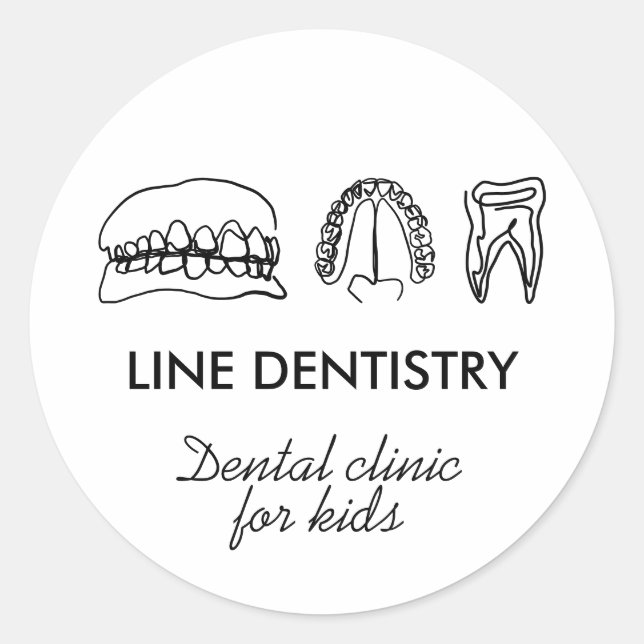 Tooth whitening dental clinic modern dentist classic round sticker (Front)