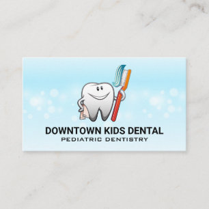 Tooth with Toothbrush   Dental Business Card