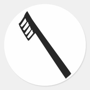 toothbrush icon classic round sticker