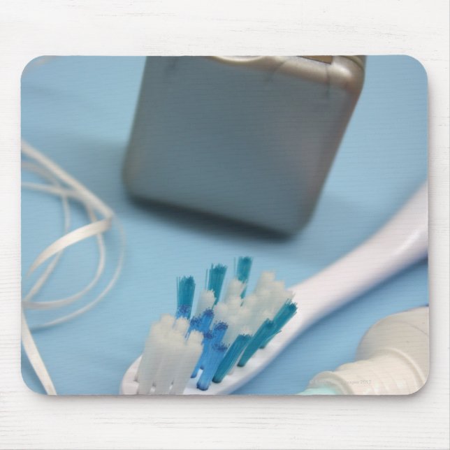 Toothbrush, toothpaste and floss. mouse pad (Front)