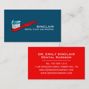 Toothbrush & Toothpaste, Dentistry, Dentist Business Card