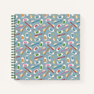 Toothbrush & Toothpaste Pattern Notebook