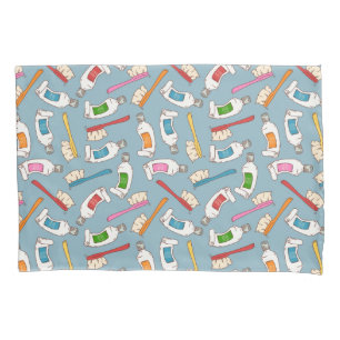 Toothbrush & Toothpaste Pattern Pillowcase
