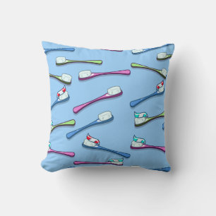 Toothbrushes Throw Pillow